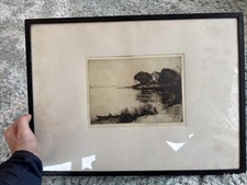 John George Mathieson - Scottish (1918-1940) - Drypoint Etching - Loch Fisherman