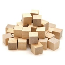 5x Wooden Plain Cubes Cube Blank Plain Unpainted Wood Six Sided 2 cm