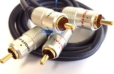 Short 0.5m PRO 2x RCA Twin PHONO Audio Cable 24k Gold OFC 50cm Lead Male Plug