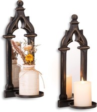 Wall Candle Holders Vintage Black - Walasis Wall Candle Sconces Mounted Set of 2