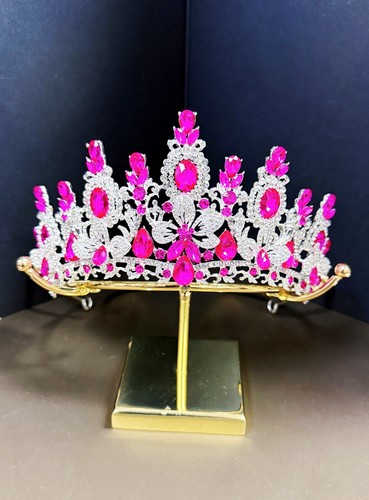 Silver crystal tiara bridal - crystal, tiara,