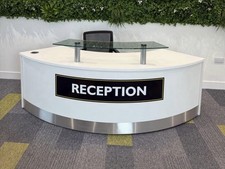 Reception Desk Curved Glass