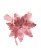 Dusky Pink Feather Fascinator Hair Clip Ladies Day Races Wedding