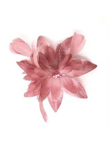Dusky pink feather fascinator - feather,