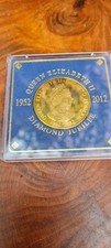 Queen Elizabeth II Diamond Jubilee 1952 - 2012 Souvenir Gold Plated Coin