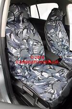 For Nissan Navara - Grey Camouflage Waterproof Van Seat Covers - 2 x Fronts