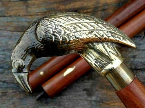 Brass raven head handle - head,