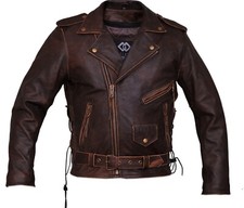 Mens Brown Distressed Leather