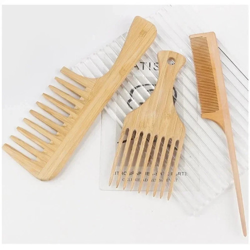 Natural bamboo hair comb - hair,