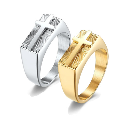 Stainless steel cross signet - cross,