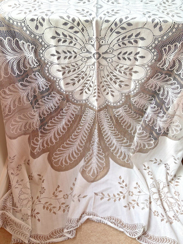 Vintage white beige polyester - ,