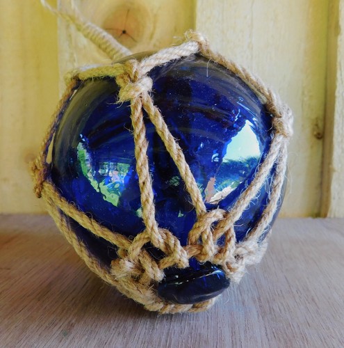 Glass witches ball blue - glass,