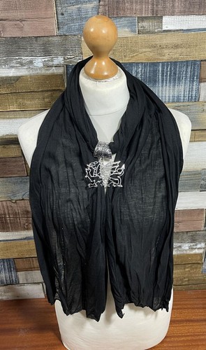 Black celtic dragon - black, scarf