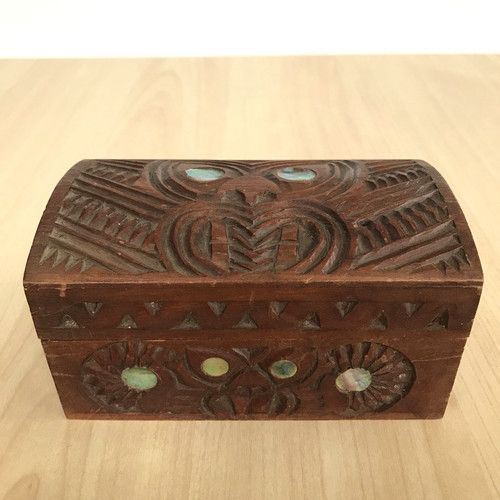 Maori tiki hand carved wooden - maori,