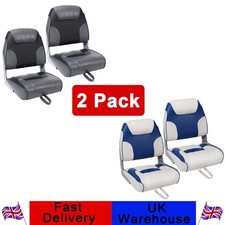 2 Pack Low Back Folding Boat Seats Marine Boat Chair for Sightseeing Speedboat