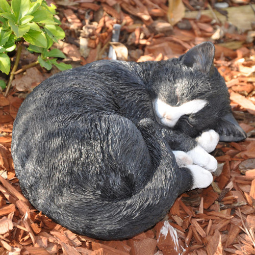 Garden ornament cat - ornament, laying
