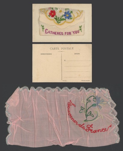 Ww1 silk embroidered old - silk,