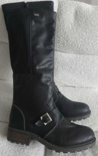 Rieker Women's Black Knee High Boots Size uk 8/42 rrp77  
