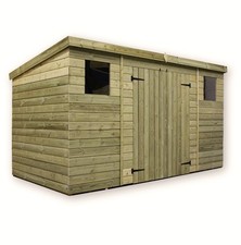 WOODEN GARDEN SHED 10X5 12X5 14X5  PRESSURE TREATED TONGUE AND GROOVE PENT SHED