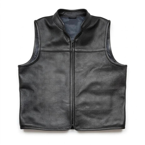 Men black perforated genuine - black,