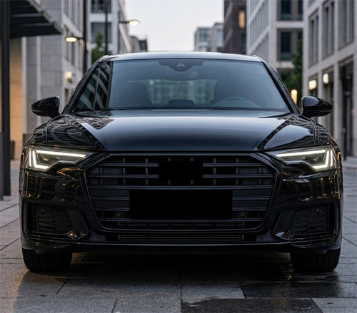 Gloss black front mesh - front,
