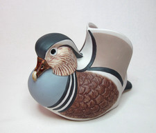 MANDARIN DUCK FIGURINE - Signed - Matte
