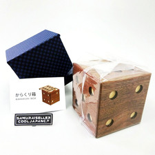 Japanese Yosegi Karakuri Gimmick Japanese Puzzle Box Dice Wooden NEW