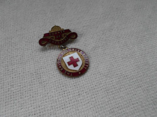 Red cross society enamel medal - red,
