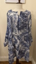 RALSTON Gorgeous Printed Linen Blend Tunic Top Size Large - 48 Inch Chest