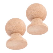 2 Pcs Wood Finials Hardwood