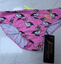 Men’s Budgy Smugglers Swim Wear Gym Pool 28” Pink Pelicans birds 🐦 Rugby
