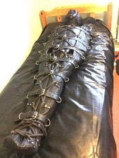 Genuine Leather Sleep Sack  Body Bag with Belts - Straight Jacket - Restraining