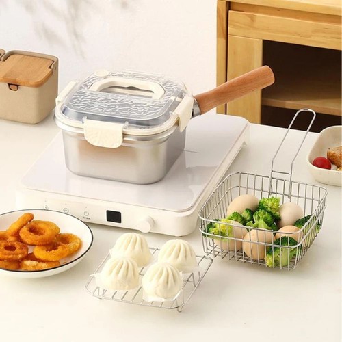 Deep fryer pot stainless - deep, steel