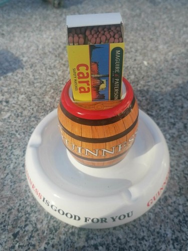 Guinness ashtray with match - with,