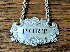 GEORGIAN STERLING SILVER DECANTER LABEL " PORT " HM. LONDON JOHN REILLYC.1823-25