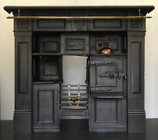 Restored Antique Cast Iron Victorian Kitchen Cooking Range Fireplace Hob (AF035)