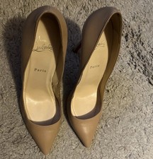 Christian Louboutin So Kate Beige EU 40 1/2 UK 7 Patent Leather