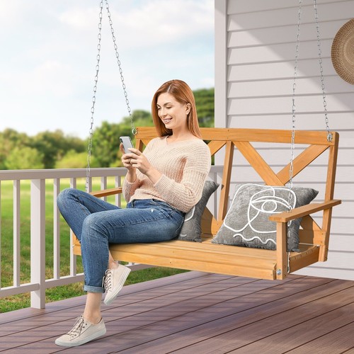 Wooden garden swing - garden, bench
