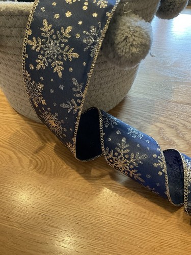 Christmas wired ribbon blue - christmas,