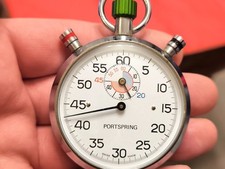 Portspring Vintage Chrome Mechanical Stop Watch Swiss Made
