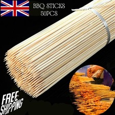 50 PACK Long Wooden Bamboo BBQ