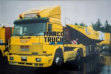 Truck photo Iveco TurboStar flatbed/tarpaulin Italy yellow Team Offshore #e1pe
