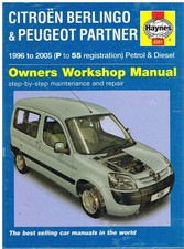 PEUGEOT PARTNER CITROEN BERLINGO 1.4 1.6 1.8 1.9 2.0 '96-'05 HAYNES MANUAL