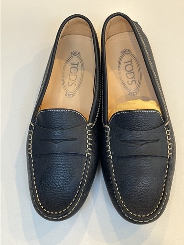 Tod womens navy blue loafer - tod's,