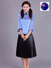 Women Chinese China Asian Student Tops skirt Party Cosplay Halloween Costume 