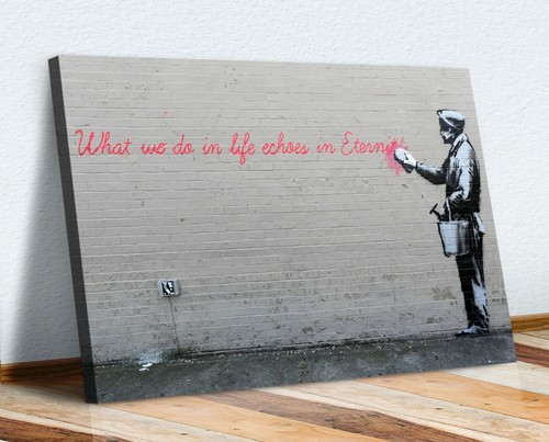 Banksy canvas street wall art - wall,