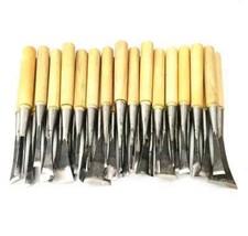 Hand Wood Carving Tools 31pcs General Chisel Made Ground By Hand With Tool Bag