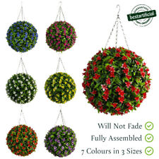 Best Artificial Lily Flower Balls Topiary Hanging Garden Basket Plant UV Stable