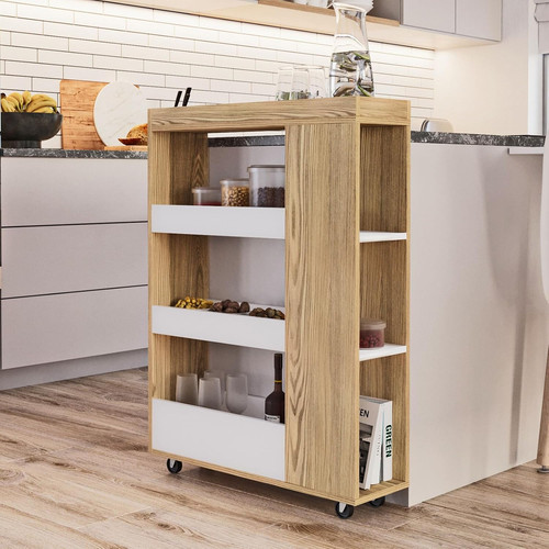 Tier slim white - slim, oak