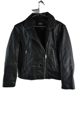 ZARA Black Faux Leather Biker